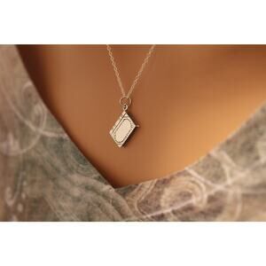 Sterling Silver Realistic Book Charm Necklace, Realistic Book Pendant Necklace
